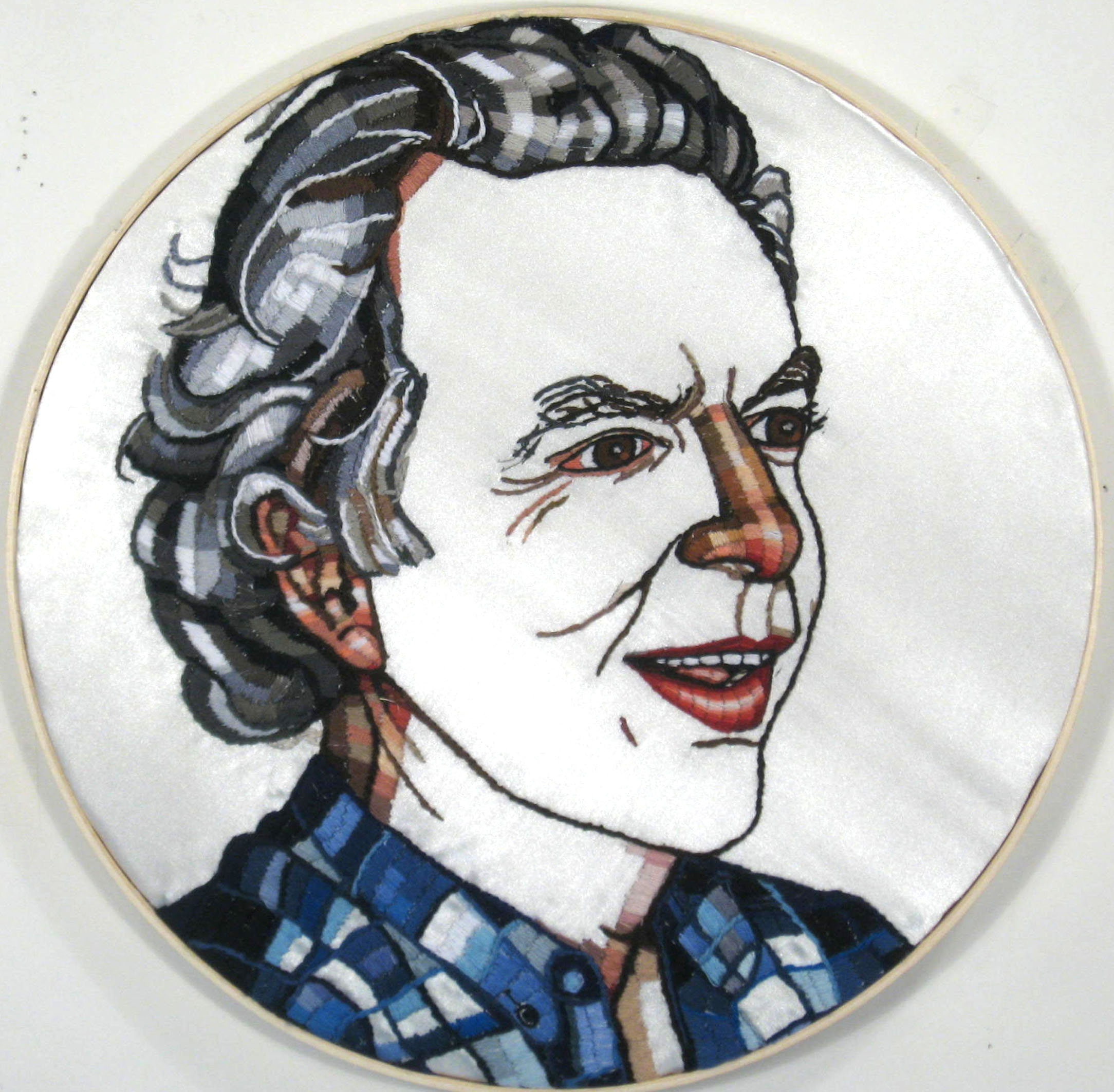 hand-embroidered portrait